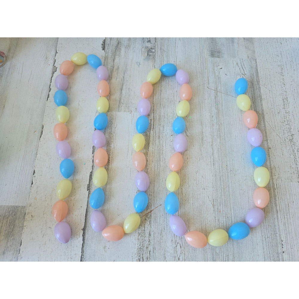 Vintage blow mold Easter Garland plastic pastels spring tree decor